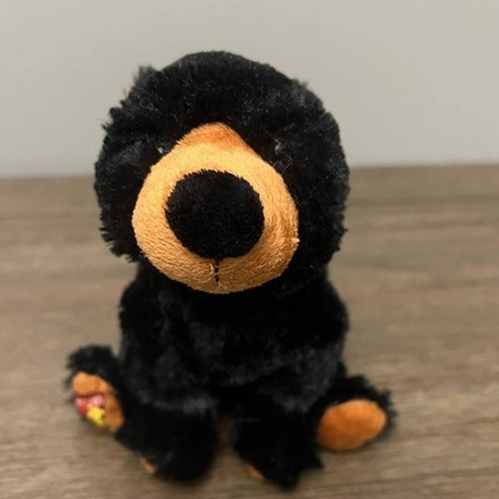 Goffa Dakin Black Bear Plush Stuffed Animal Sitting Wildlife Toy
